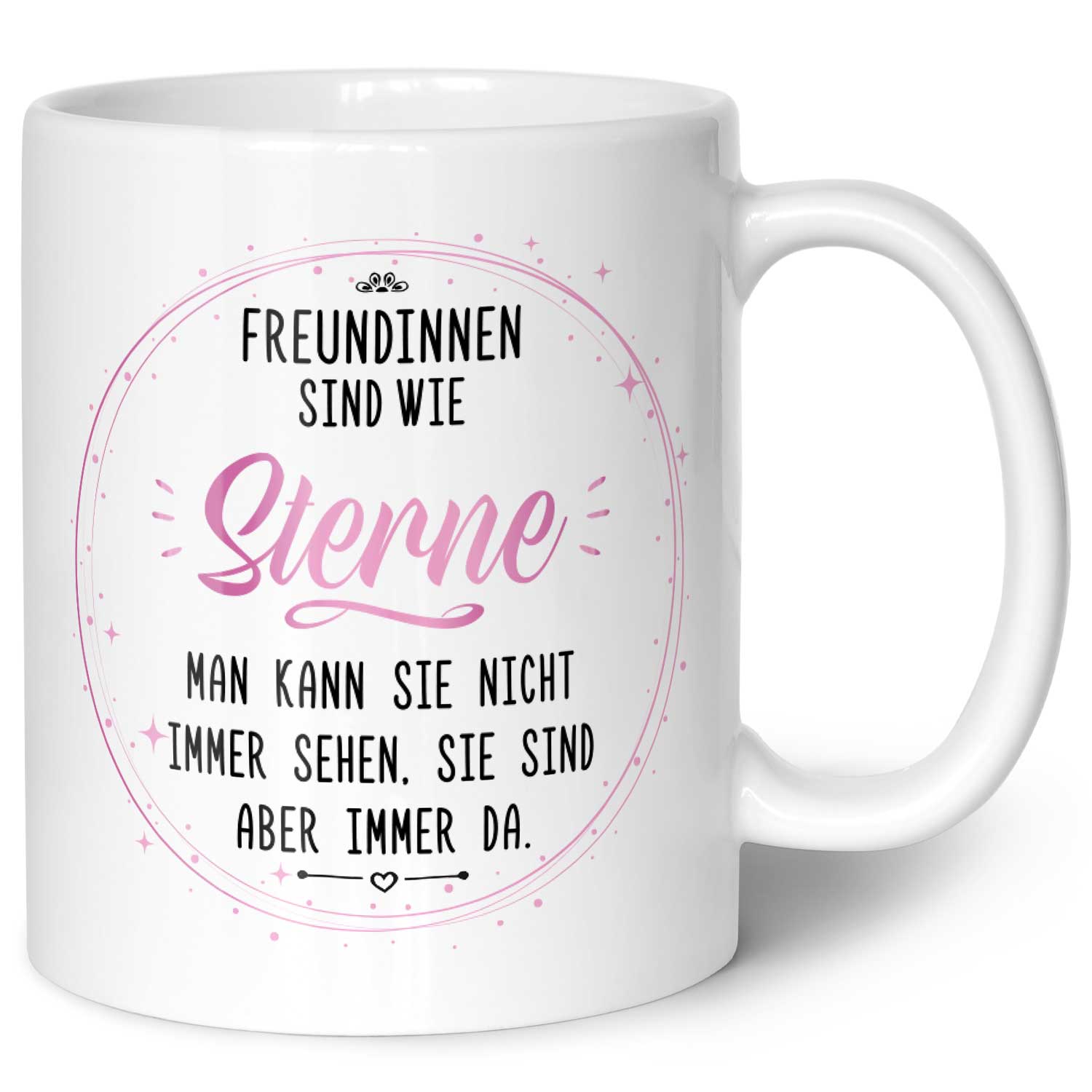 Bedruckte Tasse mit Spruch Freundinnen sind wie Sterne