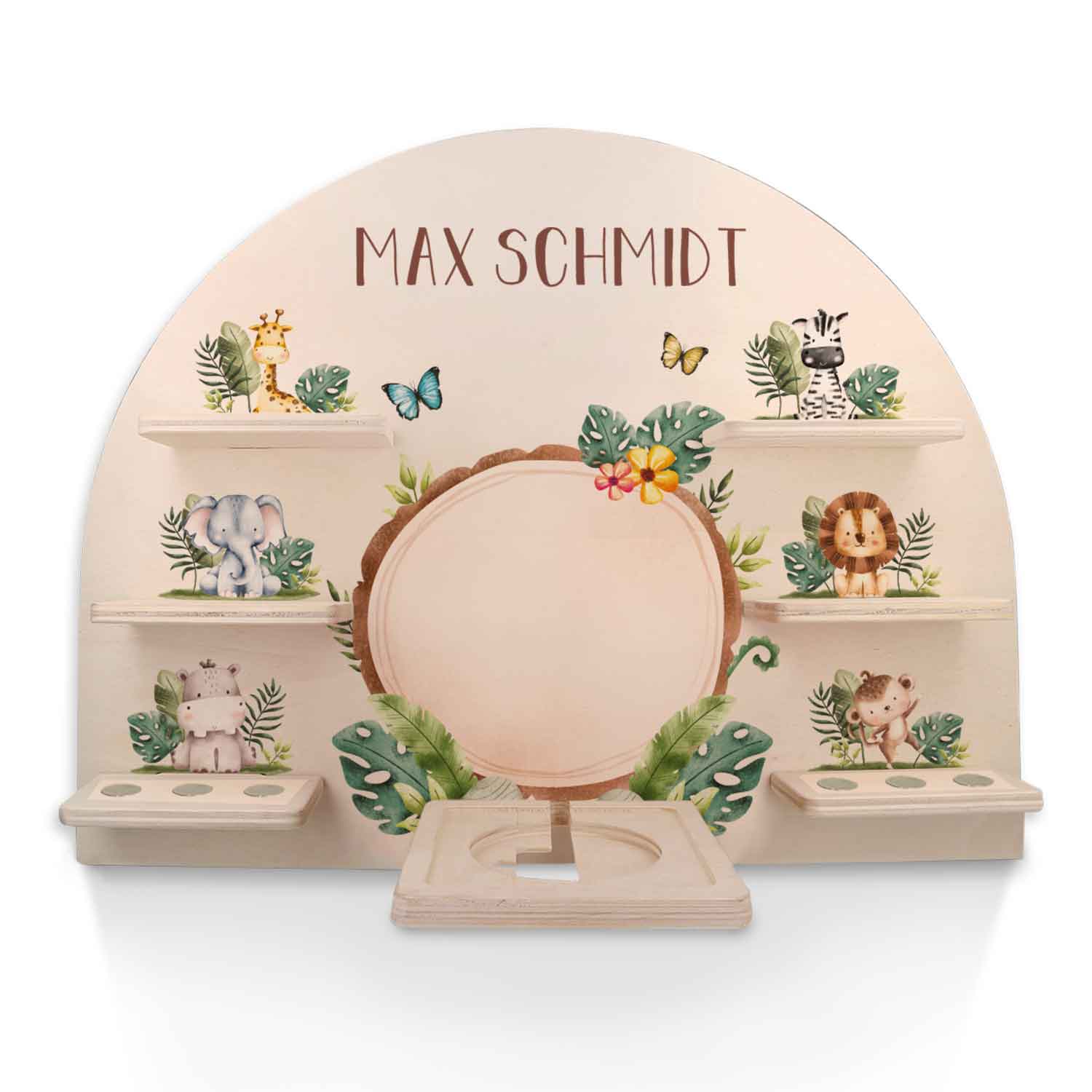Toniebox Regal für Kinderzimmer - Tiergruppe Safari - Personalisiert mit Namen