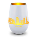 Deko Windlicht aus Glas mit Gravur - Skyline Schalke