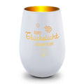 Deko Windlicht aus Glas mit Gravur - Kleines Glückslicht - Personalisiert mit Name