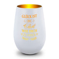 Deko Windlicht aus Glas mit Gravur - Glück ist eine Oma wie Dich zu haben - Ideal für Teelicht