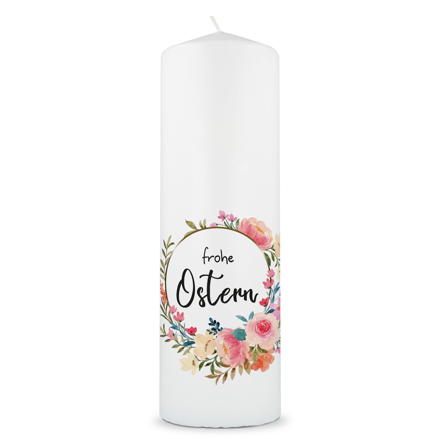 Große Kerze "Blumenkranz" zu Ostern