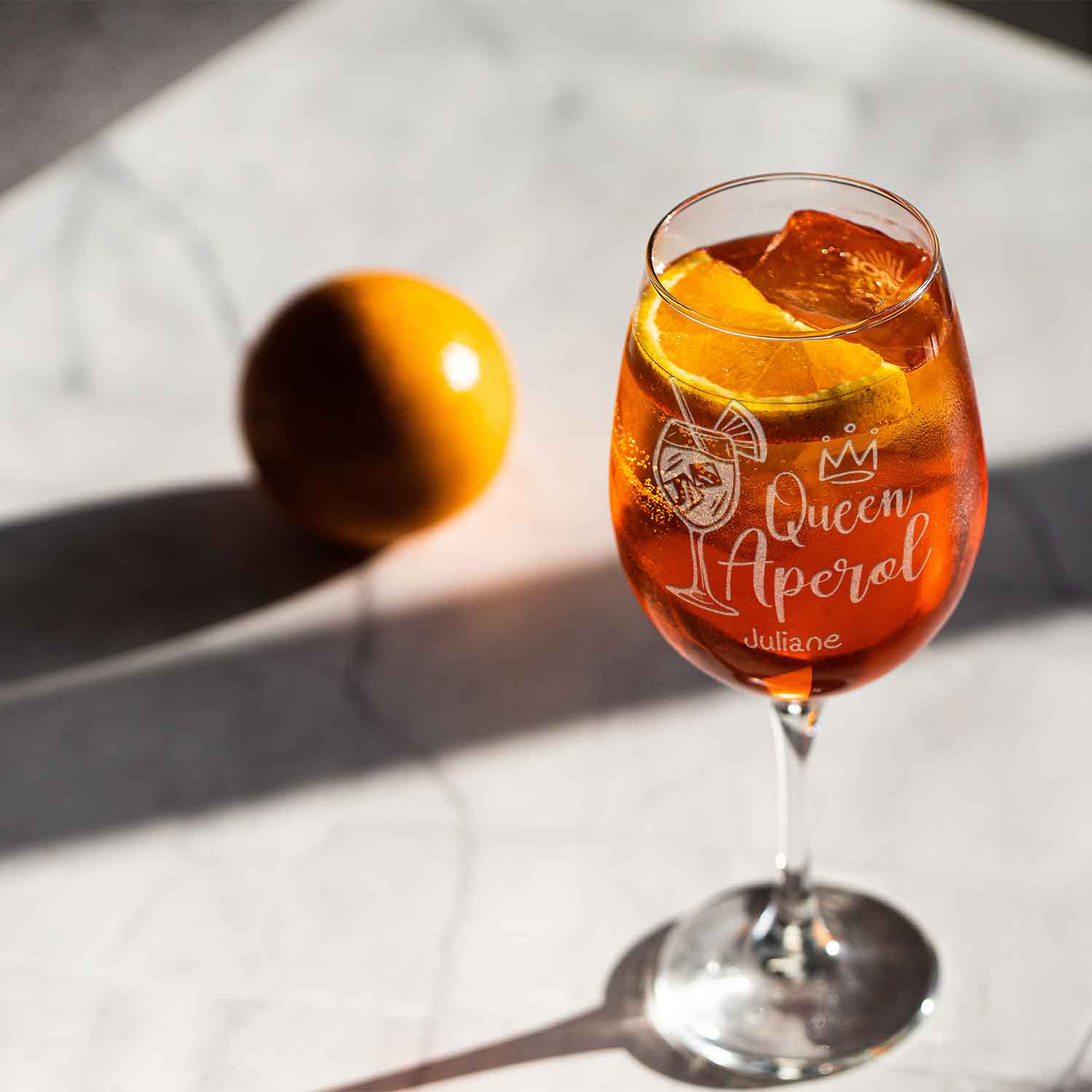 Leonardo Weinglas mit Gravur - "Queen Aperol" mit Namen