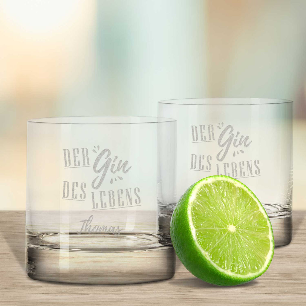 2er Set Montana GIN-Gläser "Der Gin des Lebens" mit Wunschnamen