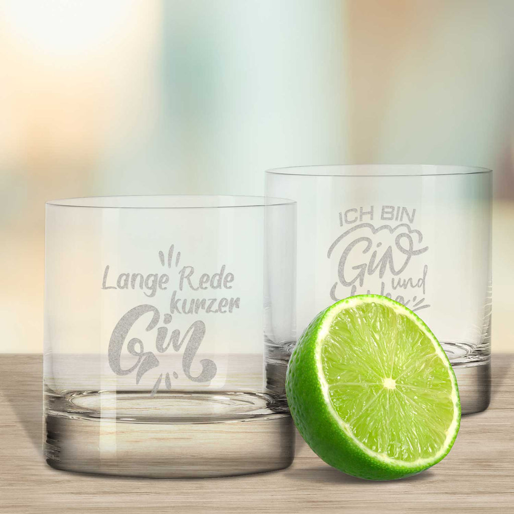 2er Set Montana GIN-Gläser "Lange Rede kurzer GIN" & "Ich bin GIN und Weg"