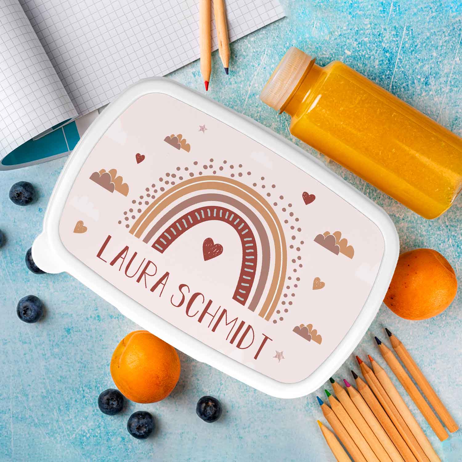 Bedruckte Lunchbox für Kinder - Regenbogen