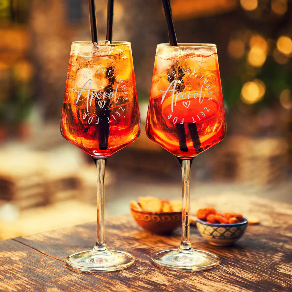 Leonardo Weinglas mit Gravur - "Zeit für Aperol"