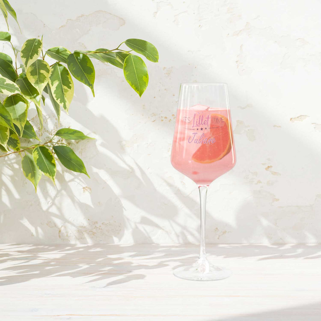 Leonardo Weinglas mit UV-Druck - "It's Lillet Time V2" mit Wunschname