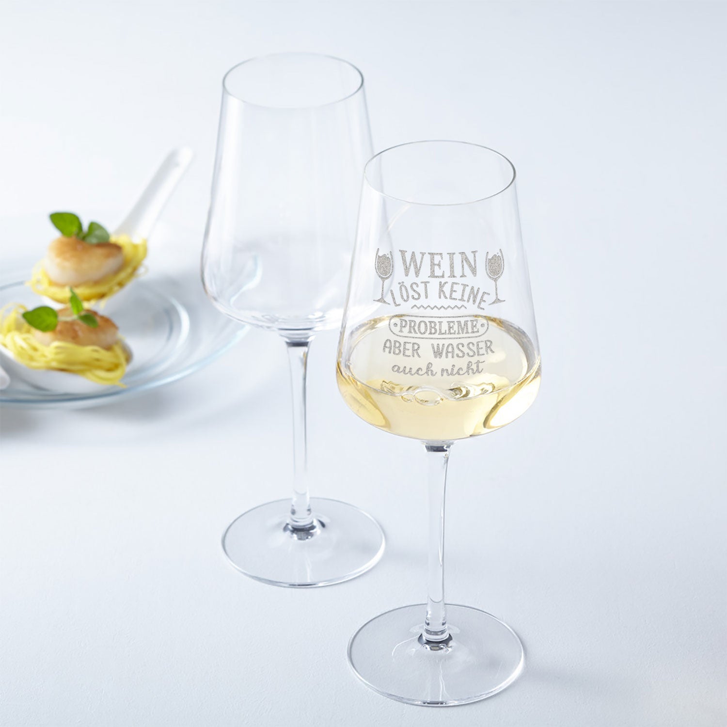 Leonardo Weinglas mit Gravur "Wein löst keine Probleme"