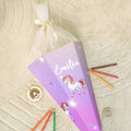 Bedruckte Schultüte mit Namen - Einhorn Rosa
