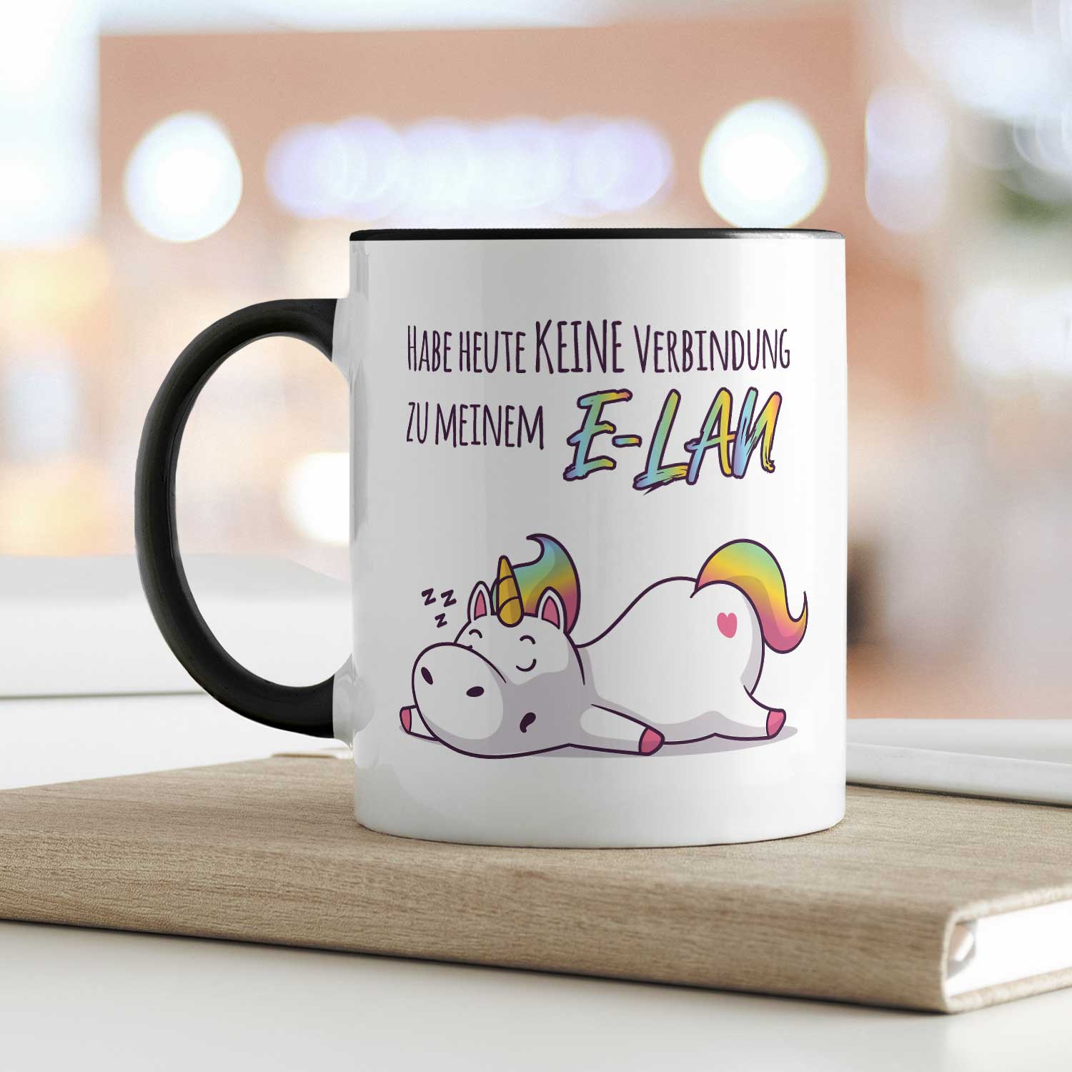 Bedruckte Tasse mit Spruch E-Lan