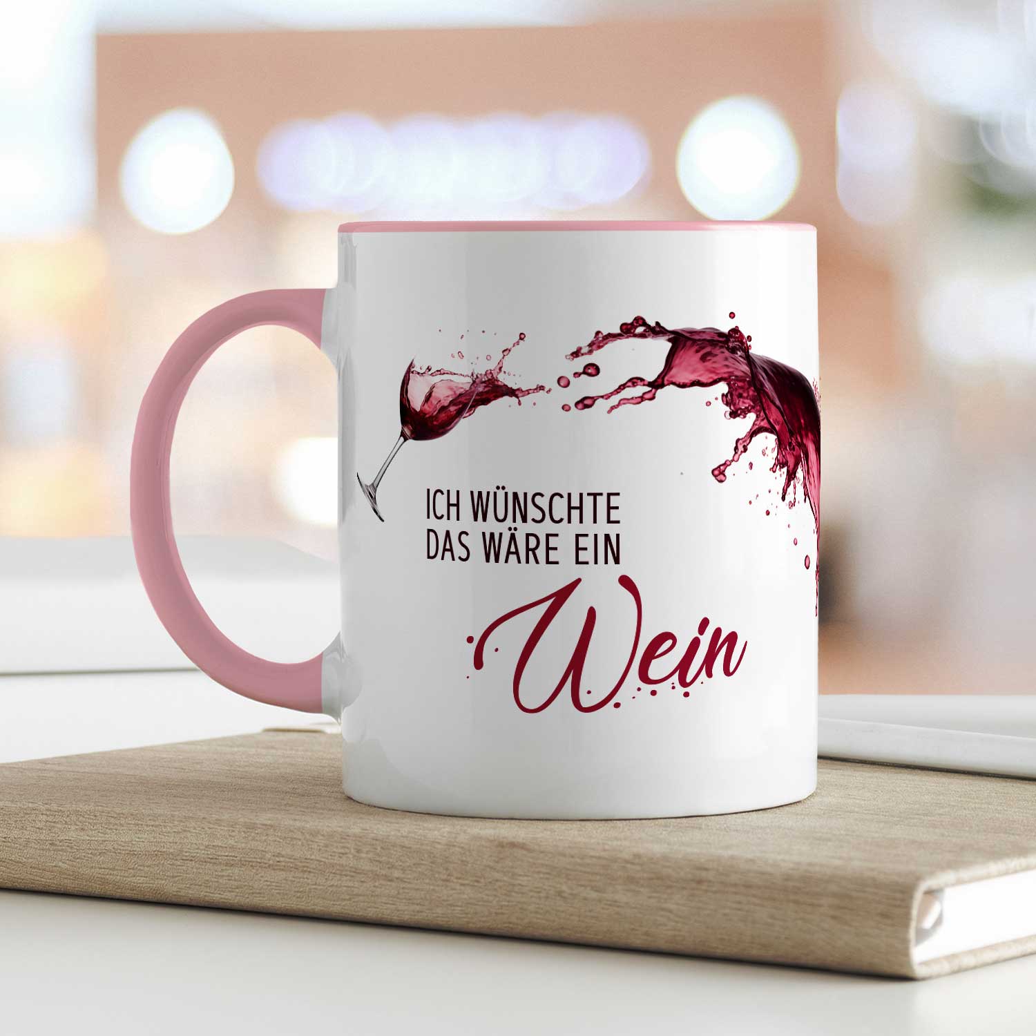 Bedruckte Tasse mit Wein Motiv - Ich wünschte das wäre ein Wein