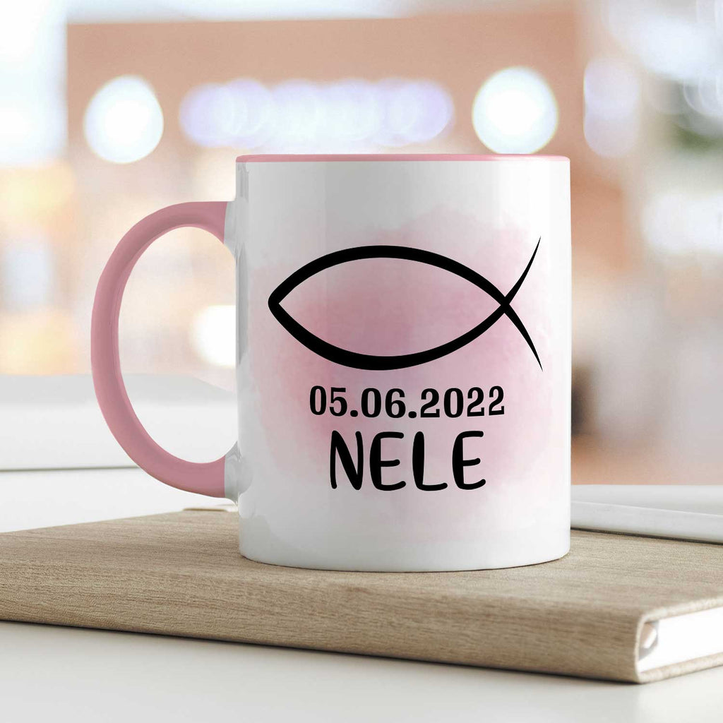Bedruckte Tasse - zur Konfirmation mit Name & Datum