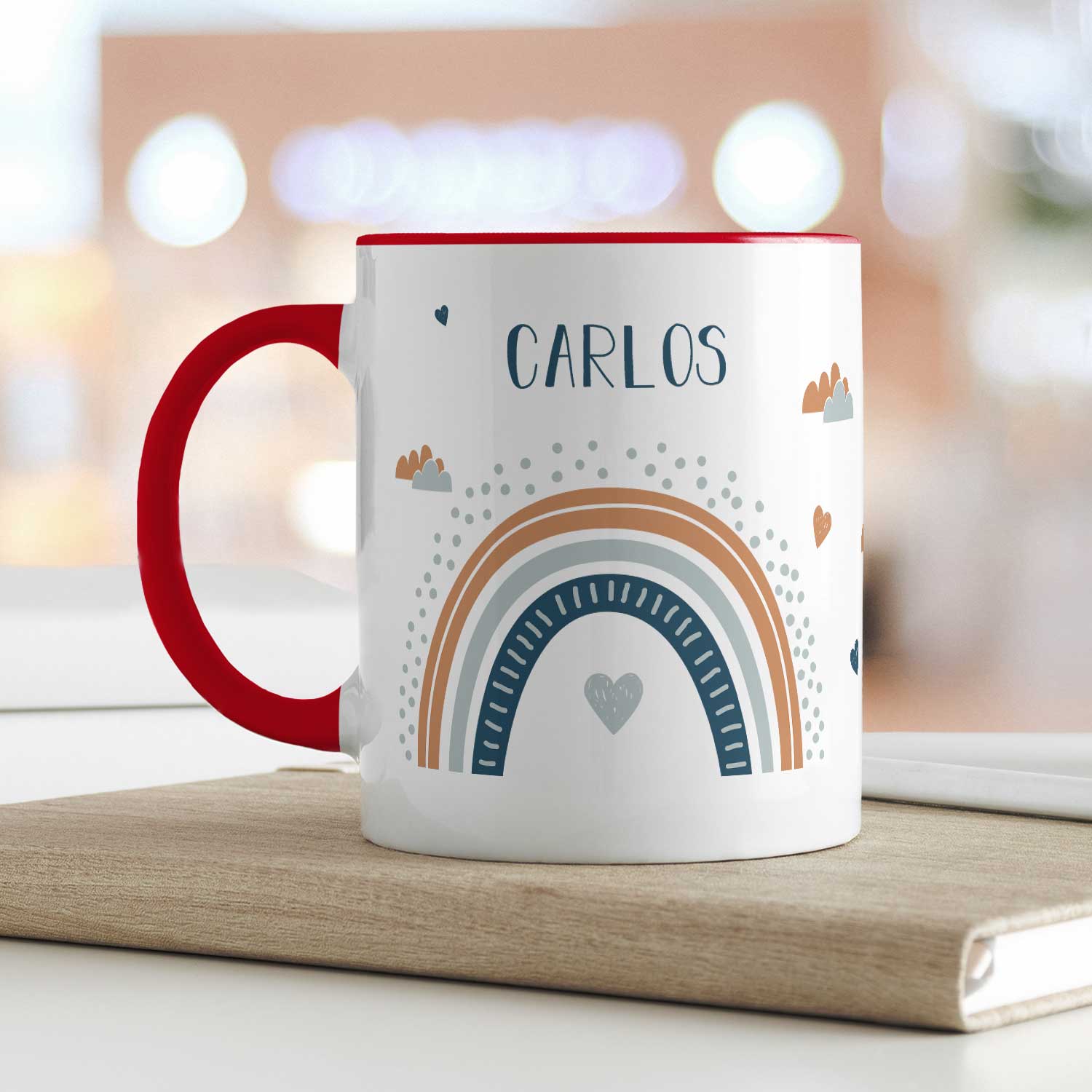 Bedruckte Tasse - Regenbogen - Personalisiert mit Namen - Für Mädchen und Jungen