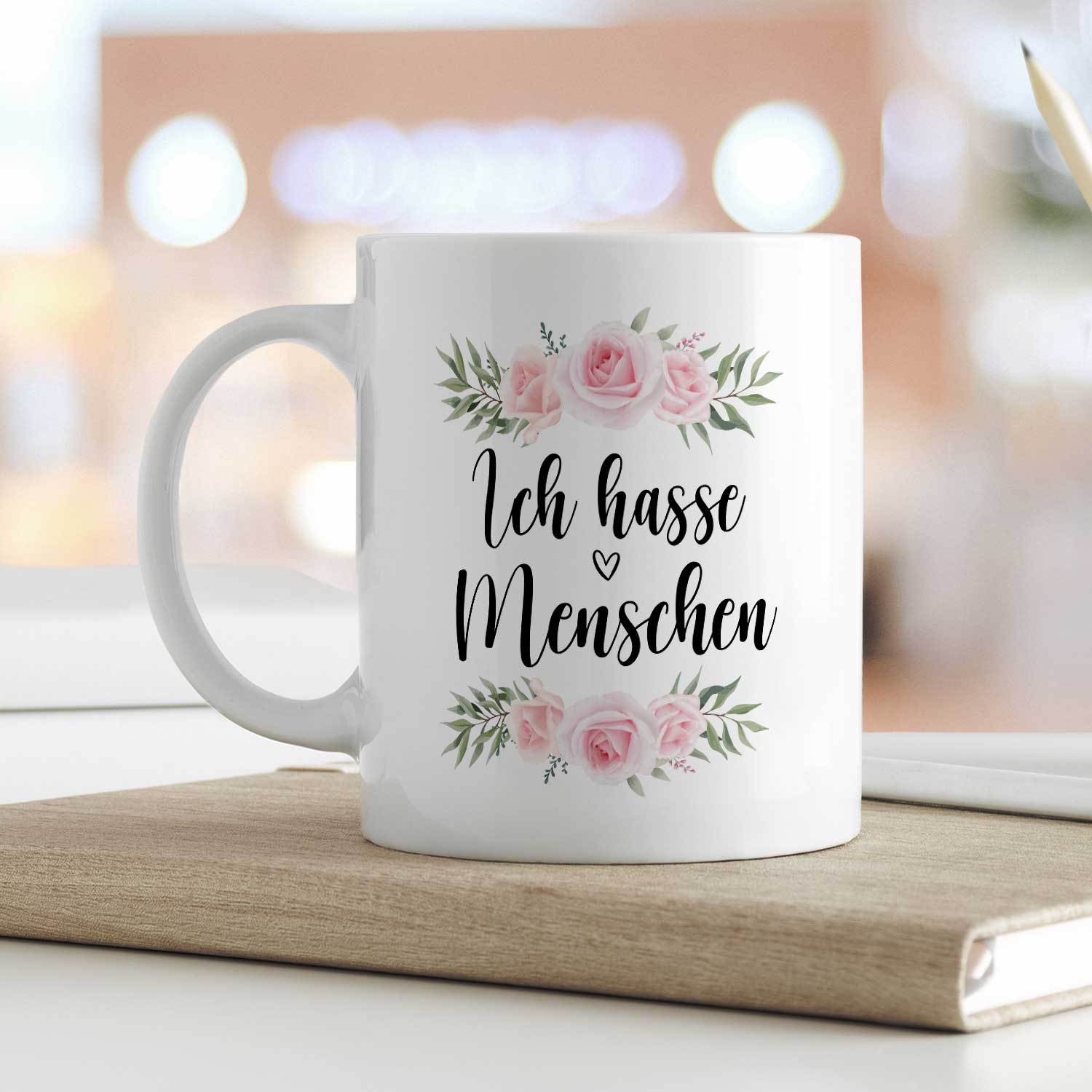 Bedruckte Tasse Ich hasse Menschen