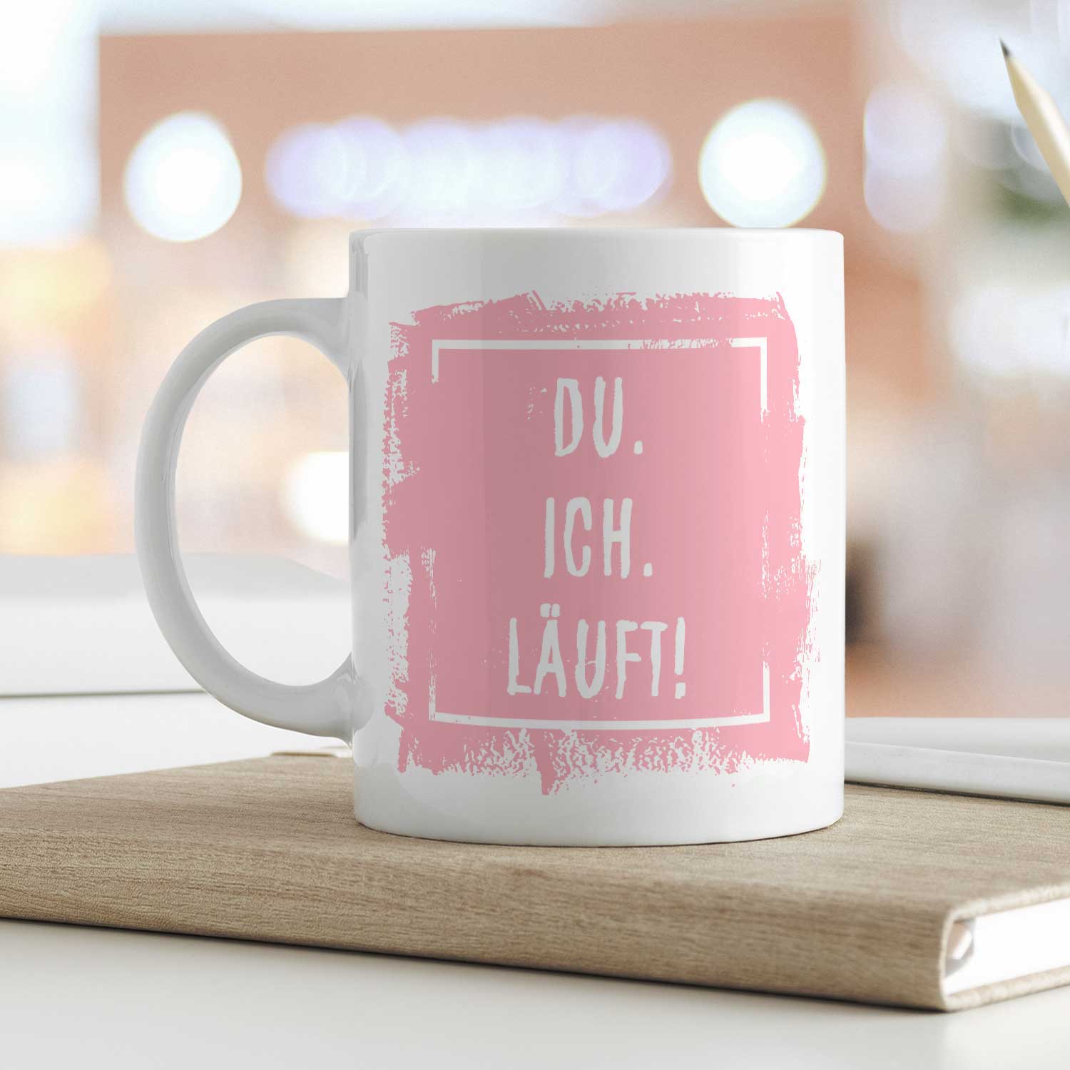 Bedruckte Tasse mit Spruch - Du. Ich. Läuft!