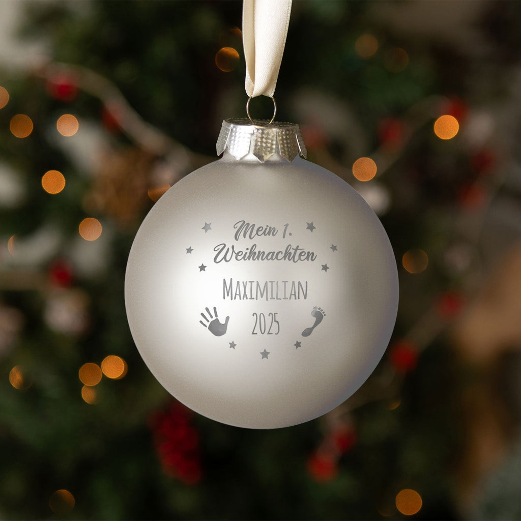 Gravierte Weihnachtskugel - Mein erstes Weihnachten
