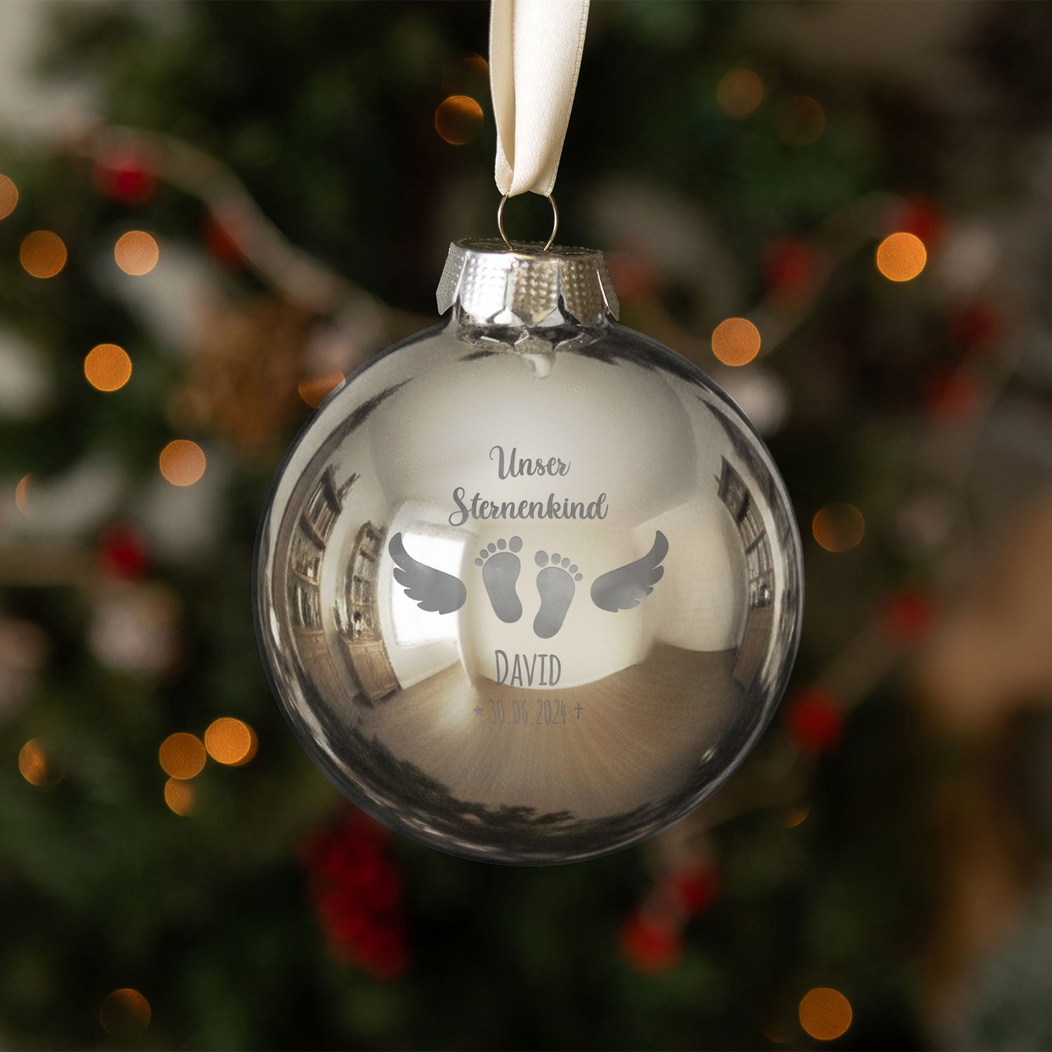 Gravierte Weihnachtskugel - Sternenkind