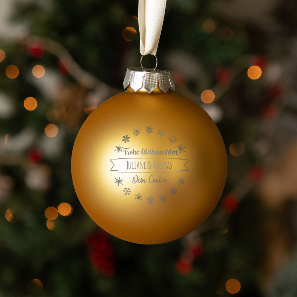 Gravierte Weihnachtskugel mit Wunschtext