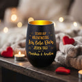 Deko Windlicht aus Glas mit Gravur - Scheiß auf Valentinstag