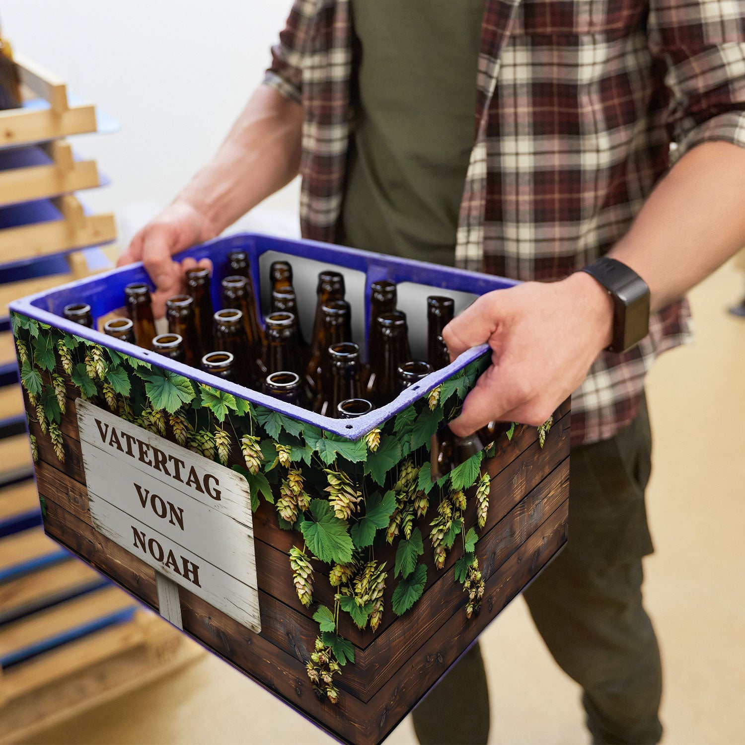 DIY Bierkasten Banderole mit 24 Deckelaufklebern - Vatertag