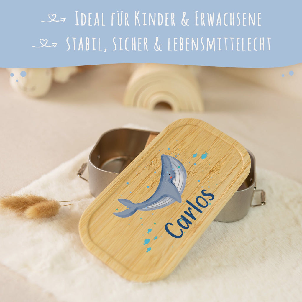 Brotdose mit Deckel für Kinder mit UV-Druck im "Wal" Design
