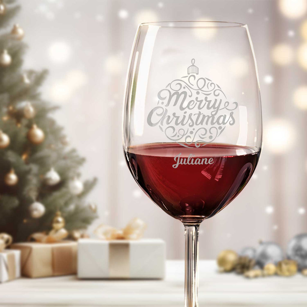 Leonardo Weinglas mit Gravur "Merry Christmas Ball"
