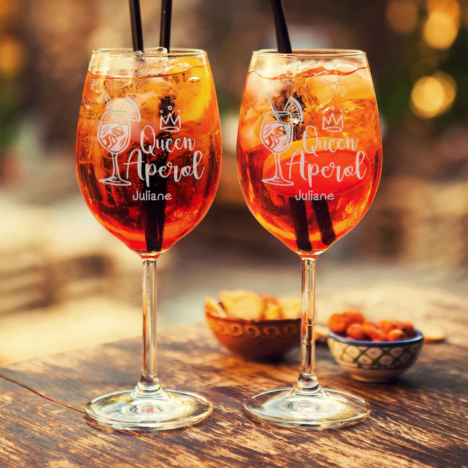 Leonardo Weinglas mit Gravur - "Queen Aperol" mit Namen