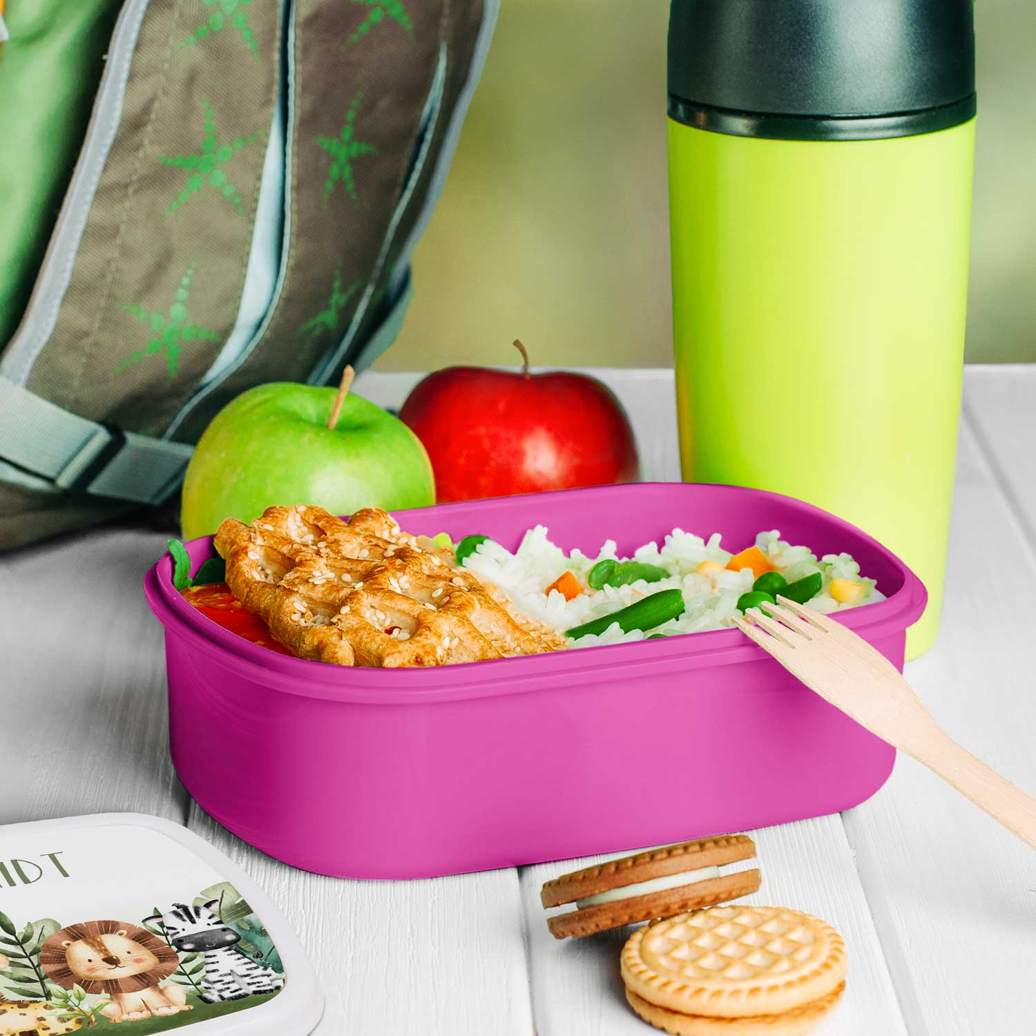 Bedruckte Lunchbox für Kinder - Tiergruppe Safari