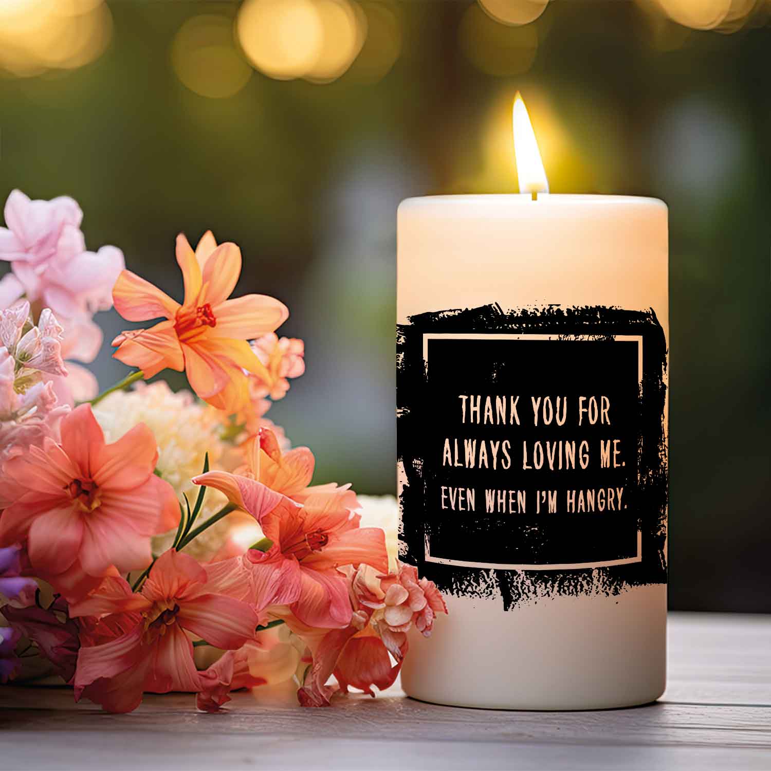 Kleine Kerze mit Spruch "Thank You for always Loving Me"
