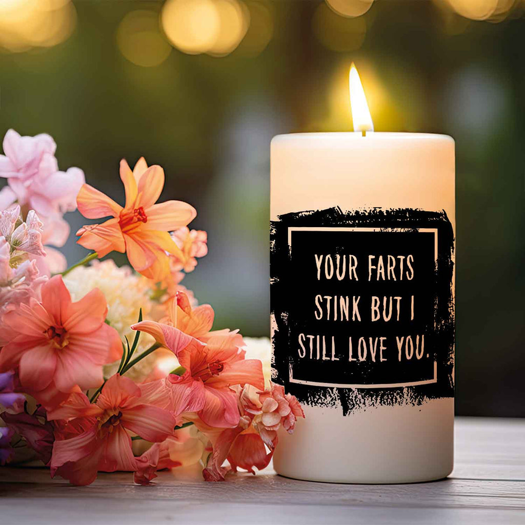 Kleine Kerze mit Spruch "Your Farts Stink"
