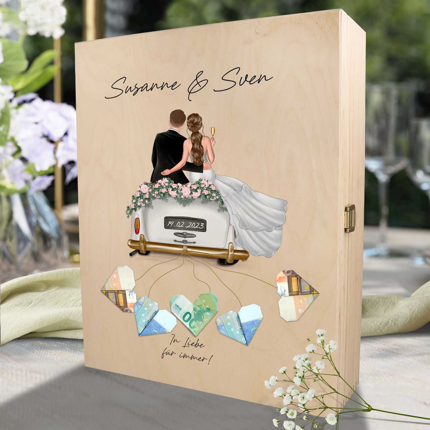 Leonardo Gläser mit Gravur - Hochzeitsauto & Wedding Love als Set