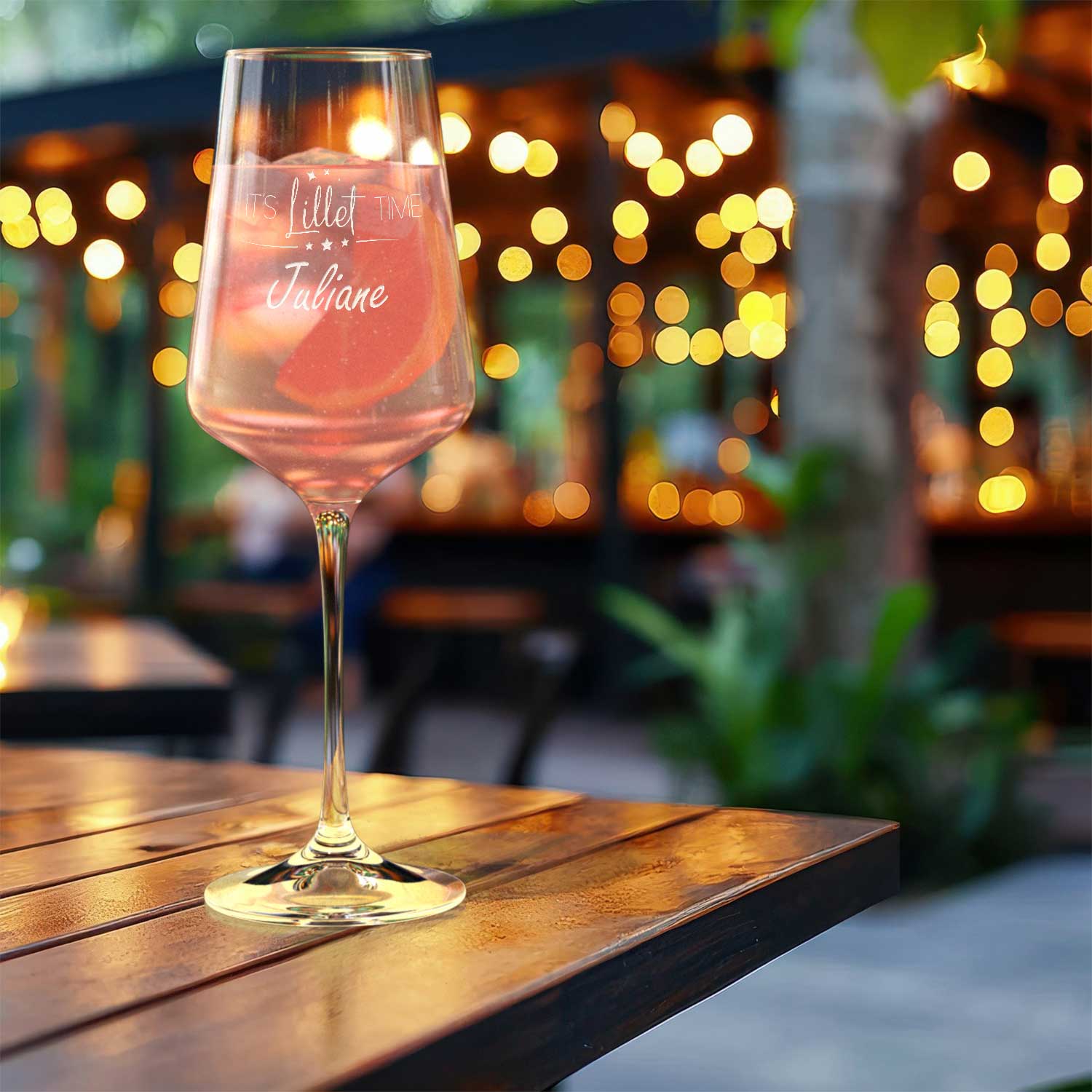 Leonardo Weinglas mit Gravur - "It's Lillet Time V2" mit Wunschname