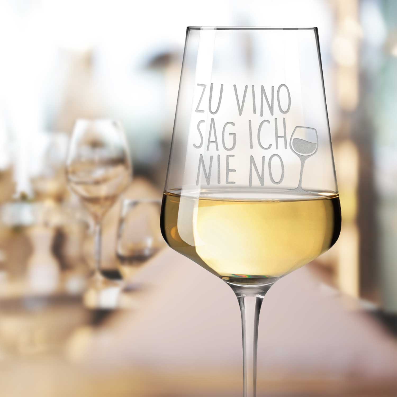 Leonardo Weinglas mit Gravur "Zu Vino sag ich nie no"