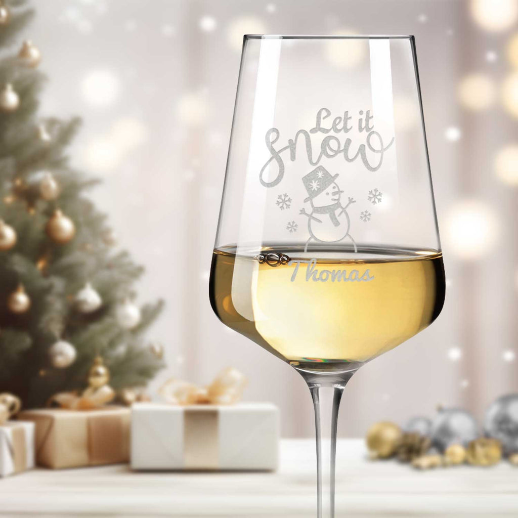 Leonardo Weinglas mit Gravur - "Let it Snow"