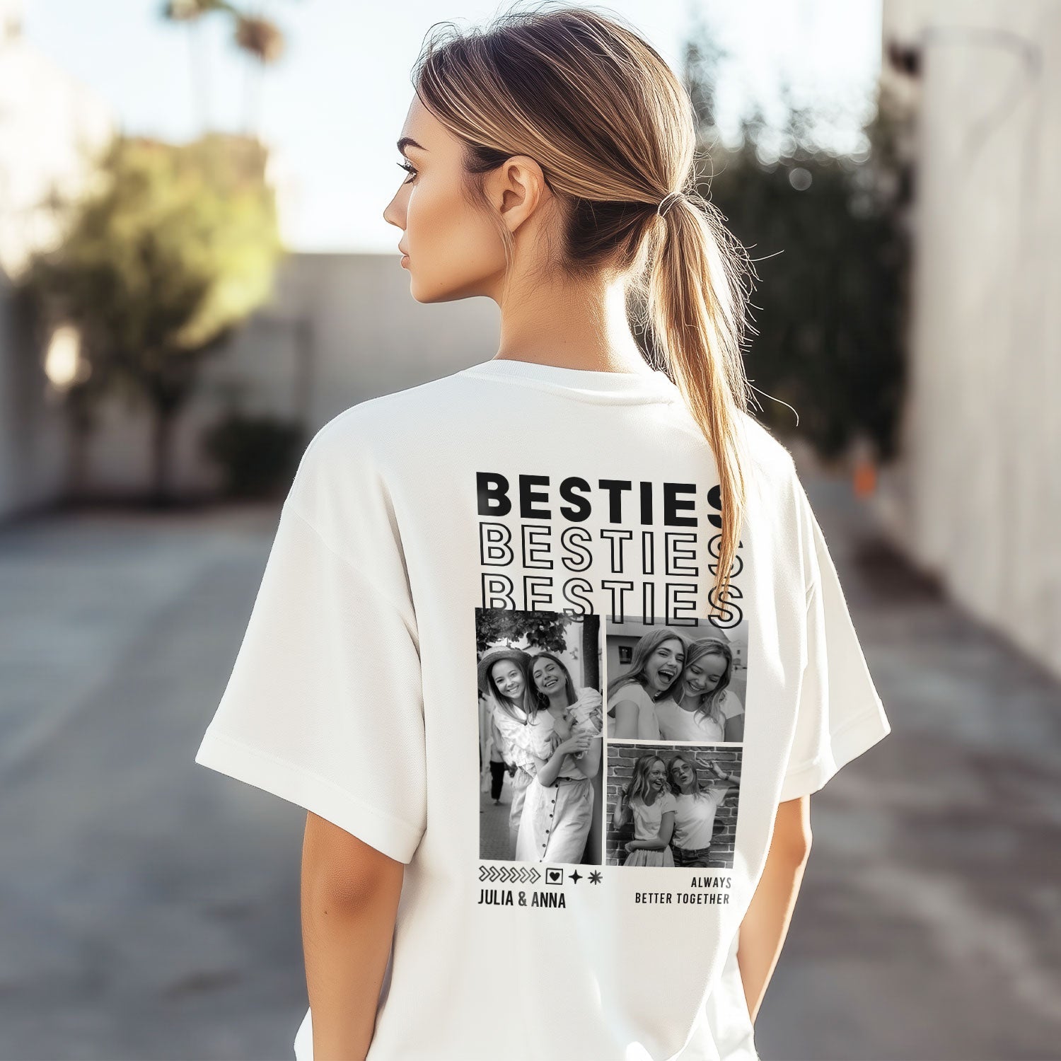 Personalisiertes Oversized T-Shirt - Besties
