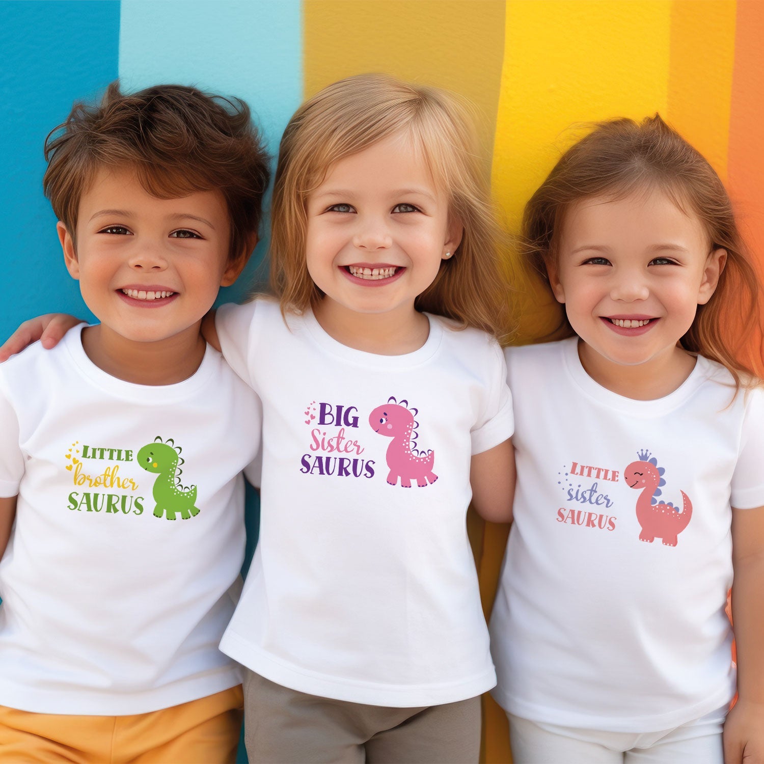 Bedrucktes T-Shirt für Kinder - Big Sister Saurus
