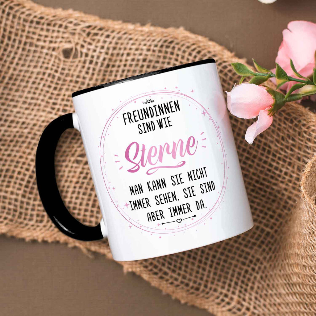 Bedruckte Tasse mit Spruch Freundinnen sind wie Sterne
