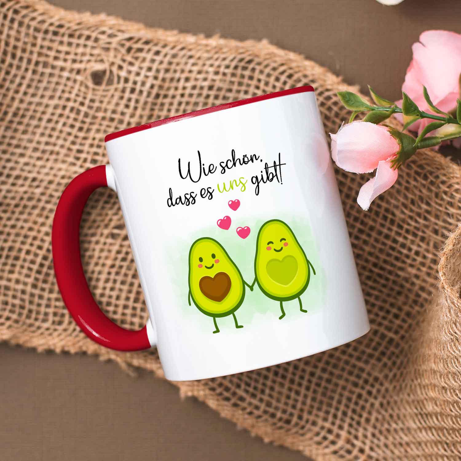 Bedruckte Tasse mit Spruch - Avocado Love