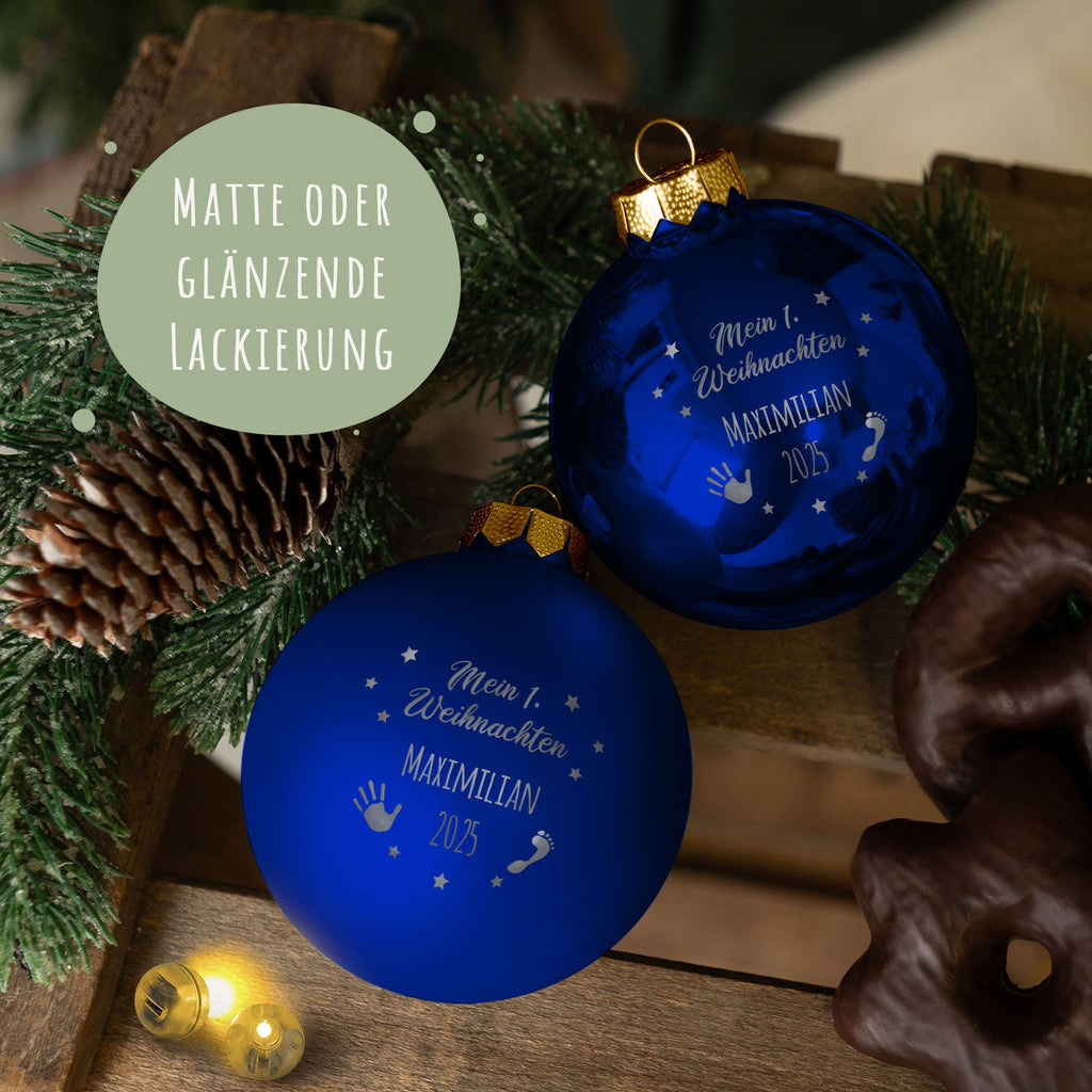 Gravierte Weihnachtskugel - Mein erstes Weihnachten