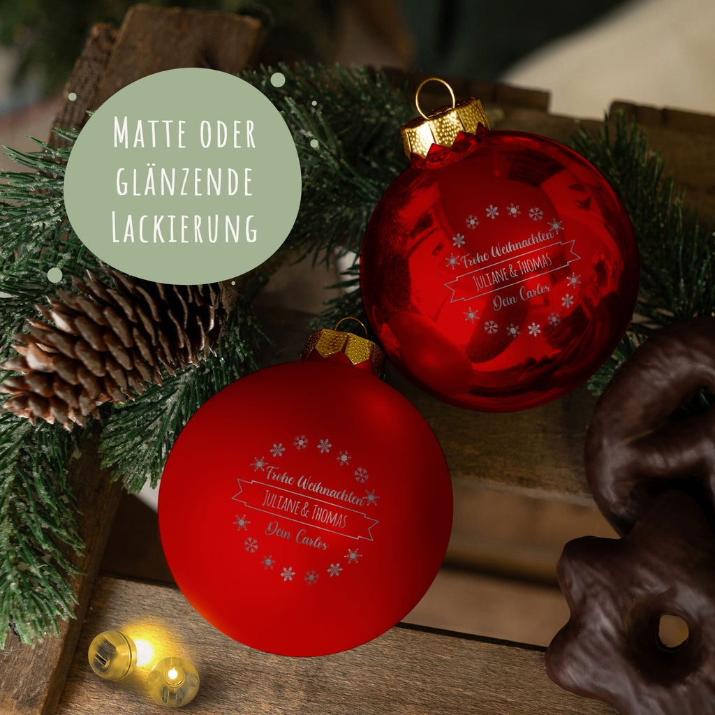 Gravierte Weihnachtskugel mit Wunschtext