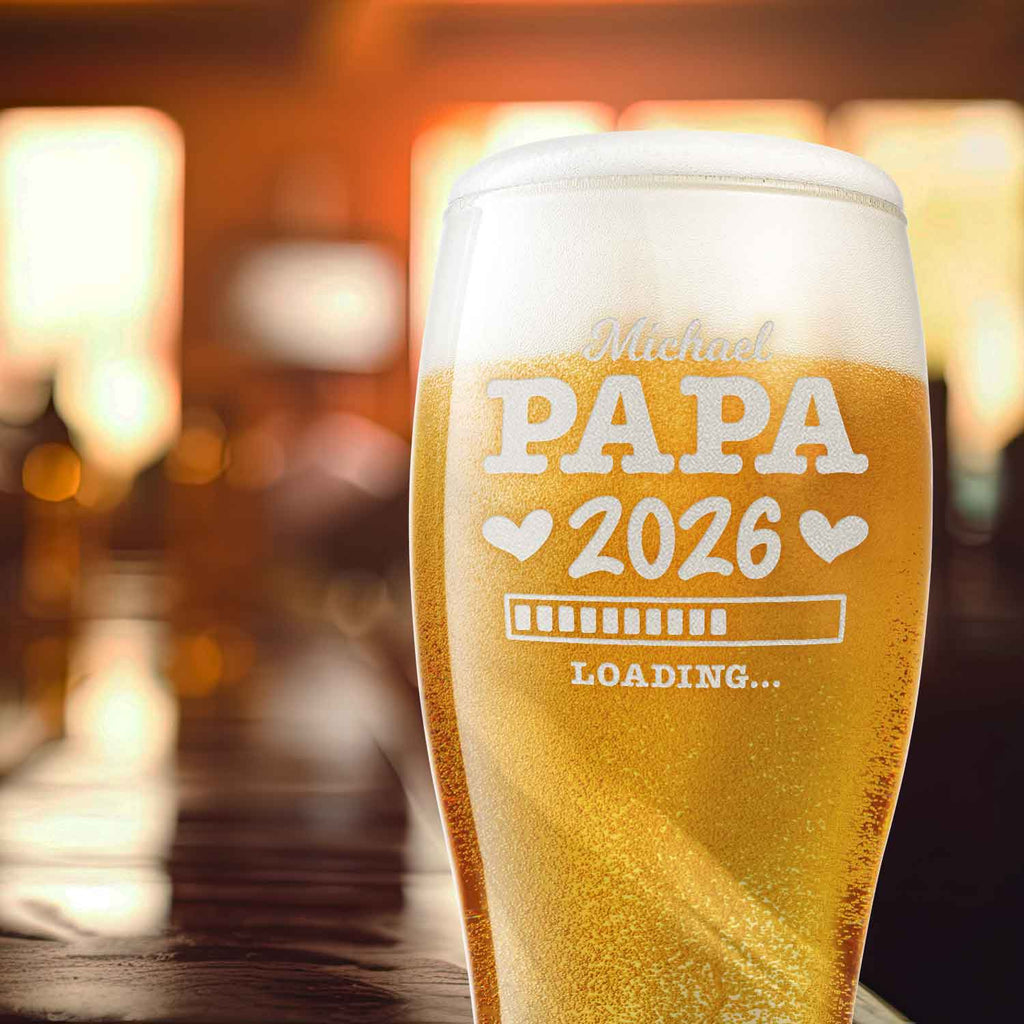 Leonardo Weizenglas "Papa Loading" mit Namen
