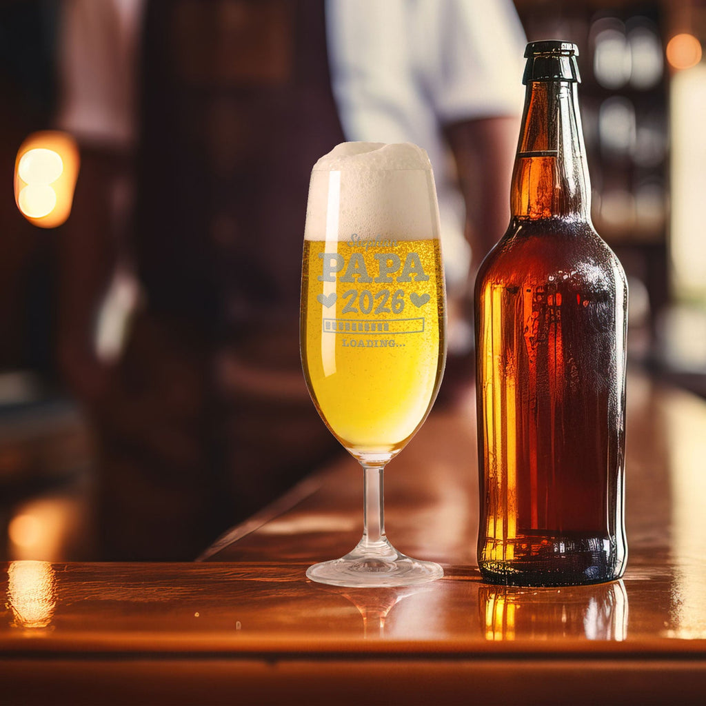 Leonardo Bierglas mit Gravur "Papa Loading" mit Namen