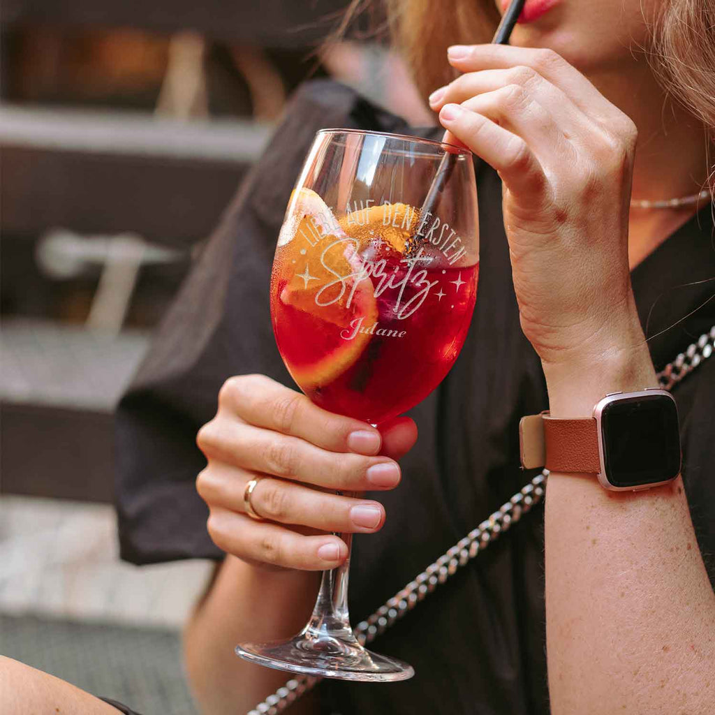 Leonardo Weinglas mit Gravur - "Liebe auf den ersten Spritz" mit Name