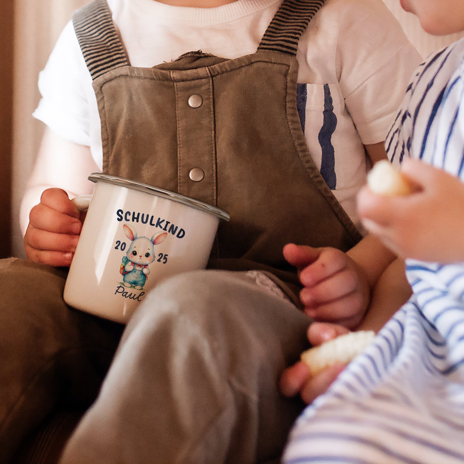 Emaille Tasse für Kinder - Schulkind - Personalisiert mit Namen & liebevollen Motiven