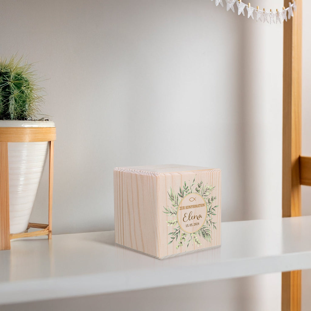 Spardose aus Holz - Kreis