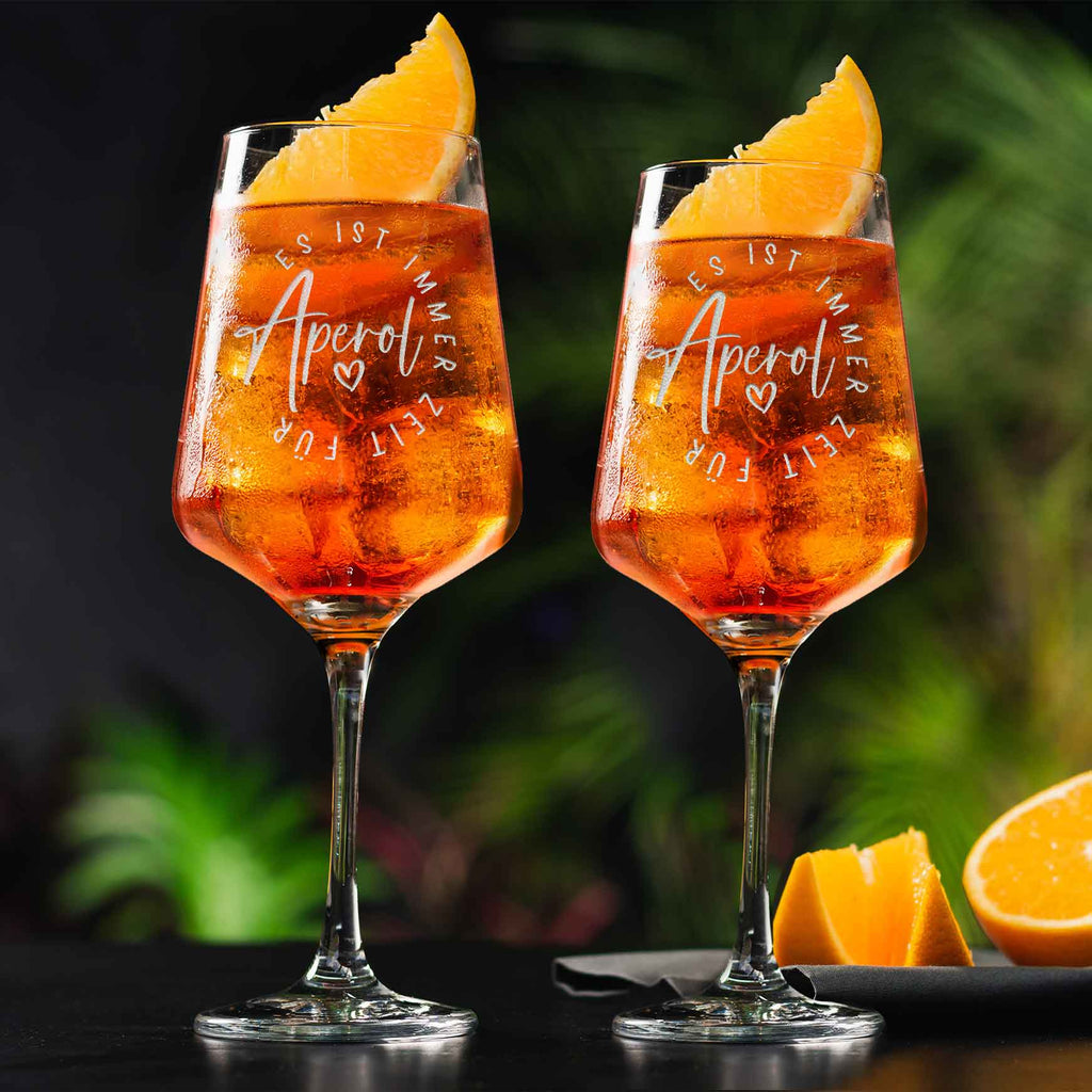 Leonardo Weinglas mit Gravur - "Zeit für Aperol"