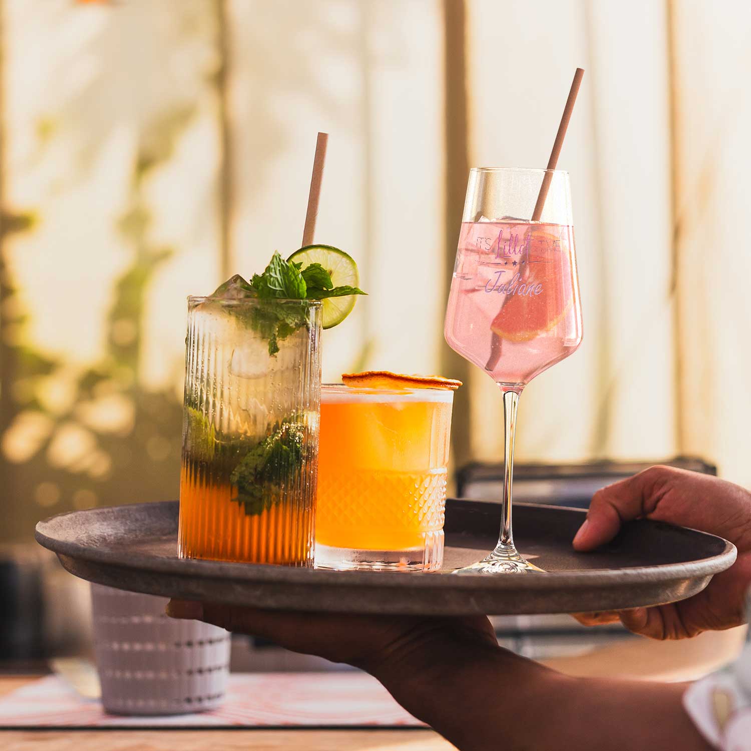 Leonardo Weinglas mit UV-Druck - "It's Lillet Time V2" mit Wunschname
