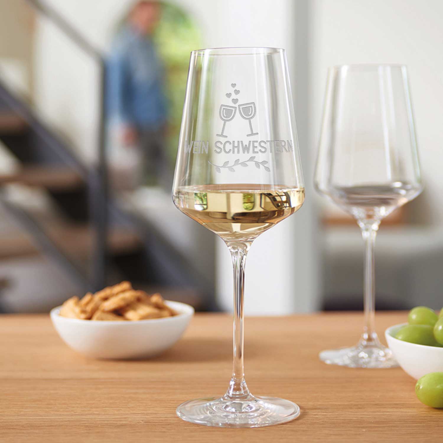 Leonardo Weinglas mit Gravur "Wein Schwestern"