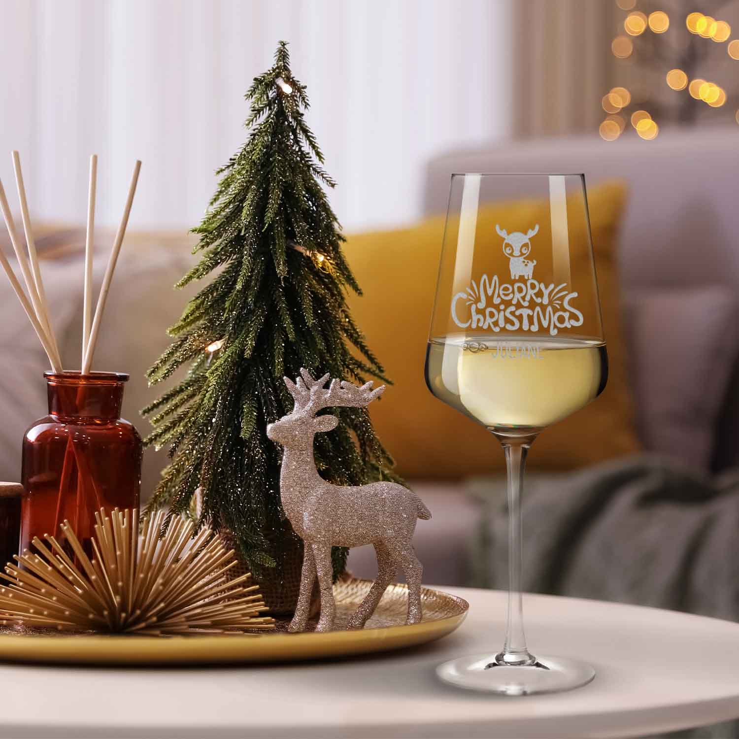 Leonardo Weinglas mit Gravur - "Cute Deer"